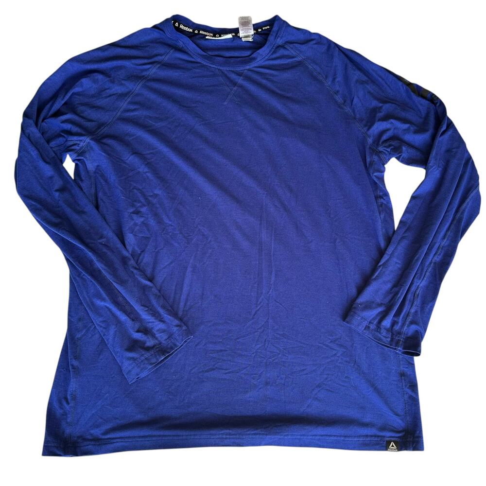 Mens Long Sleeve Shirt Size 2XL Blue Gym Exercise Workout Outdoor Hiking Layer